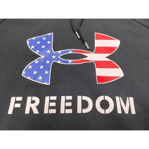 NWT Under Armour Sweatshirt Women’s Medium Freedom Rival Fleece USA Logo Hoodie - Picture 2 of 7